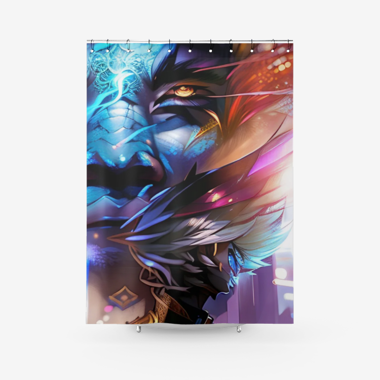 Space Jimi Textured Fabric Shower Curtain Printed Bathroom Curtains 1 Quantity 40.00USD